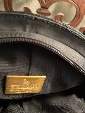 De Vecchi By Hamilton Hodge Black Ribbed Rope-Handle Shoulder Bag MADE IN ITALY